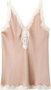 MANGO Lace Trim Satin Tank