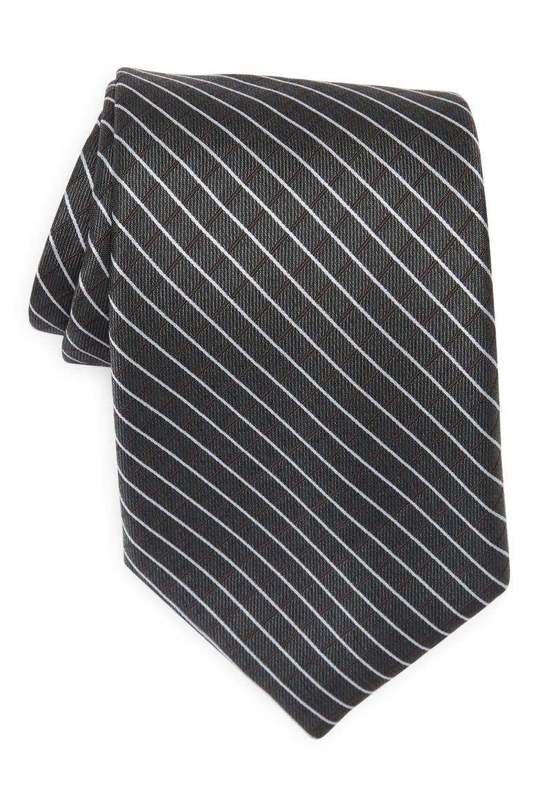Ramona Grid Print Tie, Main, color, BLACK
