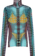 Jean Paul Gaultier Re-Edition Polka Dot Trompe l'Oeil Long Sleeve Mesh Top