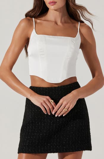 ASTR ASTR THE LABEL SATIN CORSET CAMISOLE