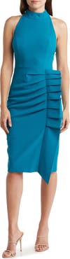 Eliza J Sleeveless Pleat Ruffle Sheath Dress