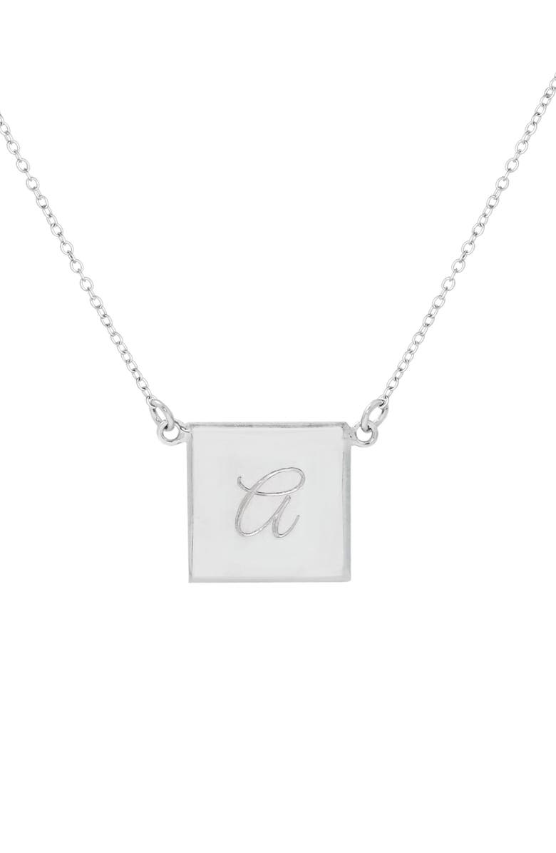 SAVVY CIE JEWELS Sterling Silver Initial Pendant Necklace, Main, color,