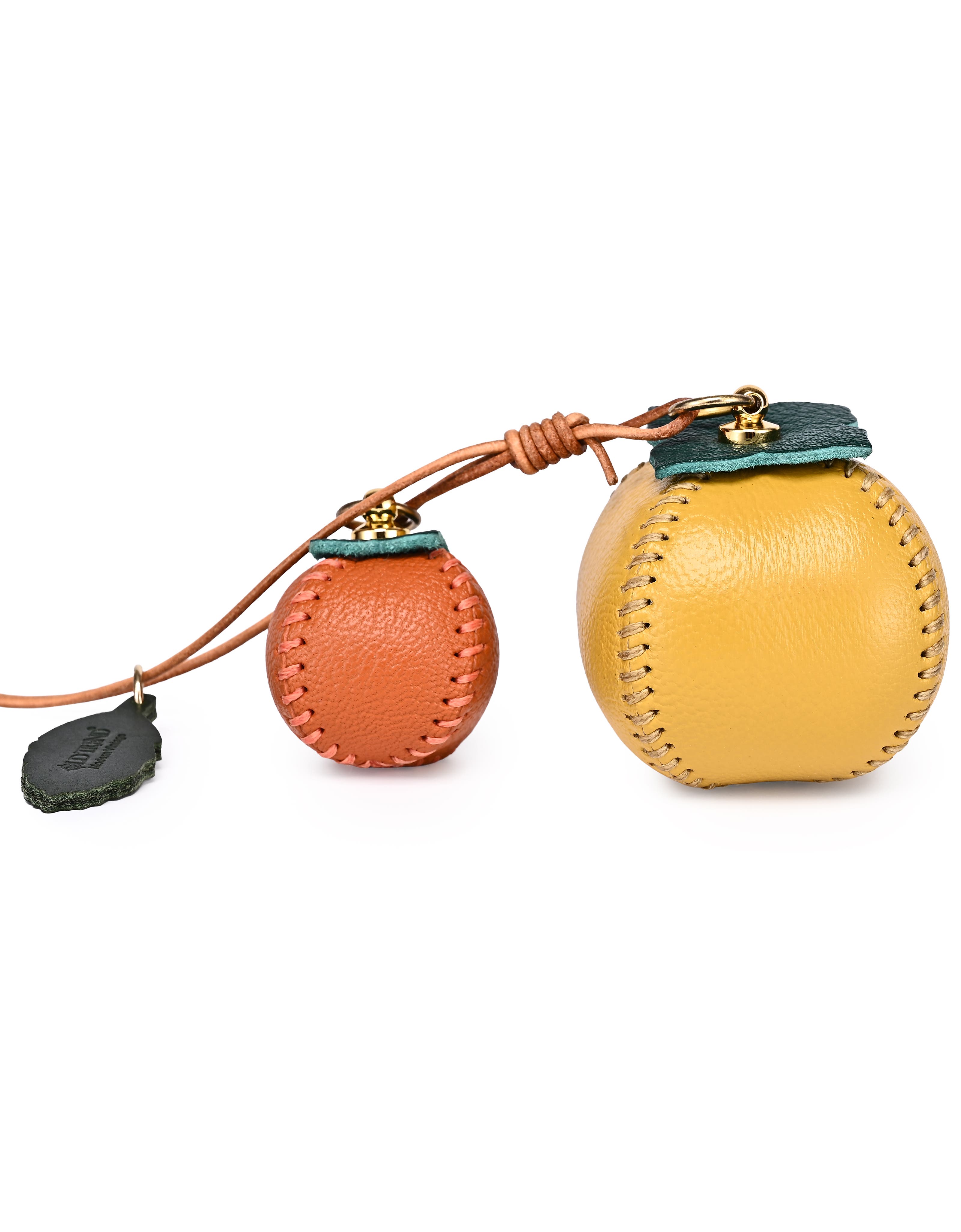 OLD TREND Persi Genuine Leather Botanical Fruit Charm, Main, color, Mustard & Terra Cotta