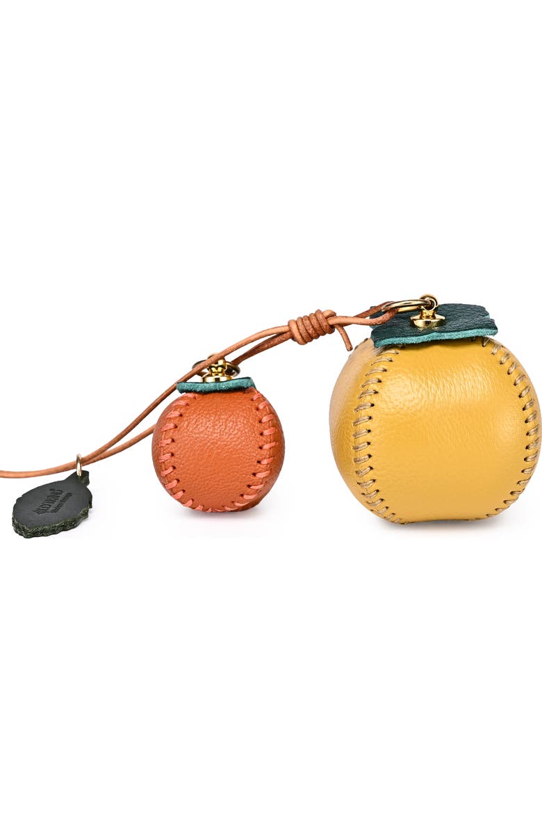 OLD TREND Persi Genuine Leather Botanical Fruit Charm, Main, color, Mustard & Terra Cotta