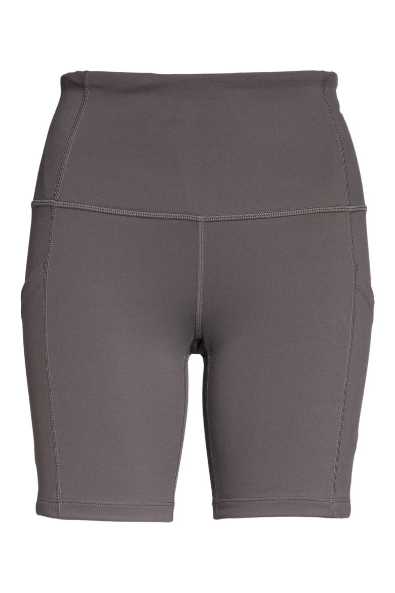 Live In High Waist Pocket Bike Shorts, Alternate, color, GREY KITTEN