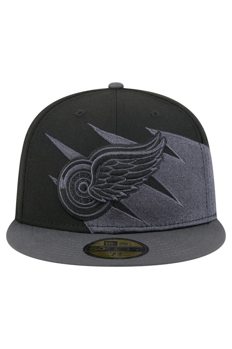 Men's New Era  Black Detroit Red Wings Spikes 59FIFTY Fitted Hat, Alternate, color, Black