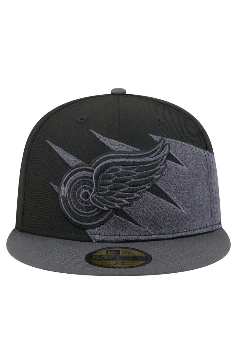 New Era Men's New Era Black Detroit Red Wings Spikes 59FIFTY Fitted Hat, Alternate, color, Black