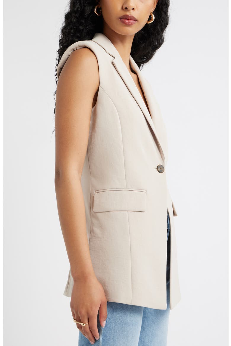 Curator Crepe Belt Detail Vest, Alternate, color, GREY FEATHER