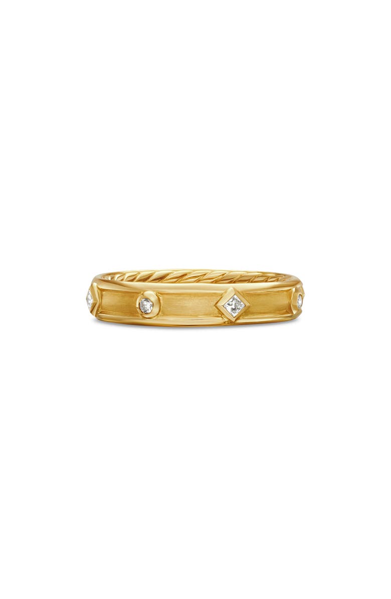 David Yurman Modern Renaissance Band Ring in 18K Yellow Gold with Diamonds, Main, color, 18K Yellow Gold
