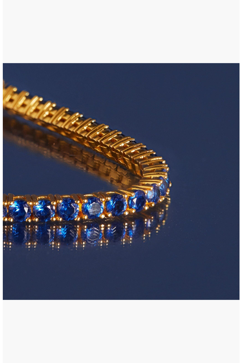 Lab Grown Blue Sapphire Tennis Necklace, Alternate, color, Blue Sapphire