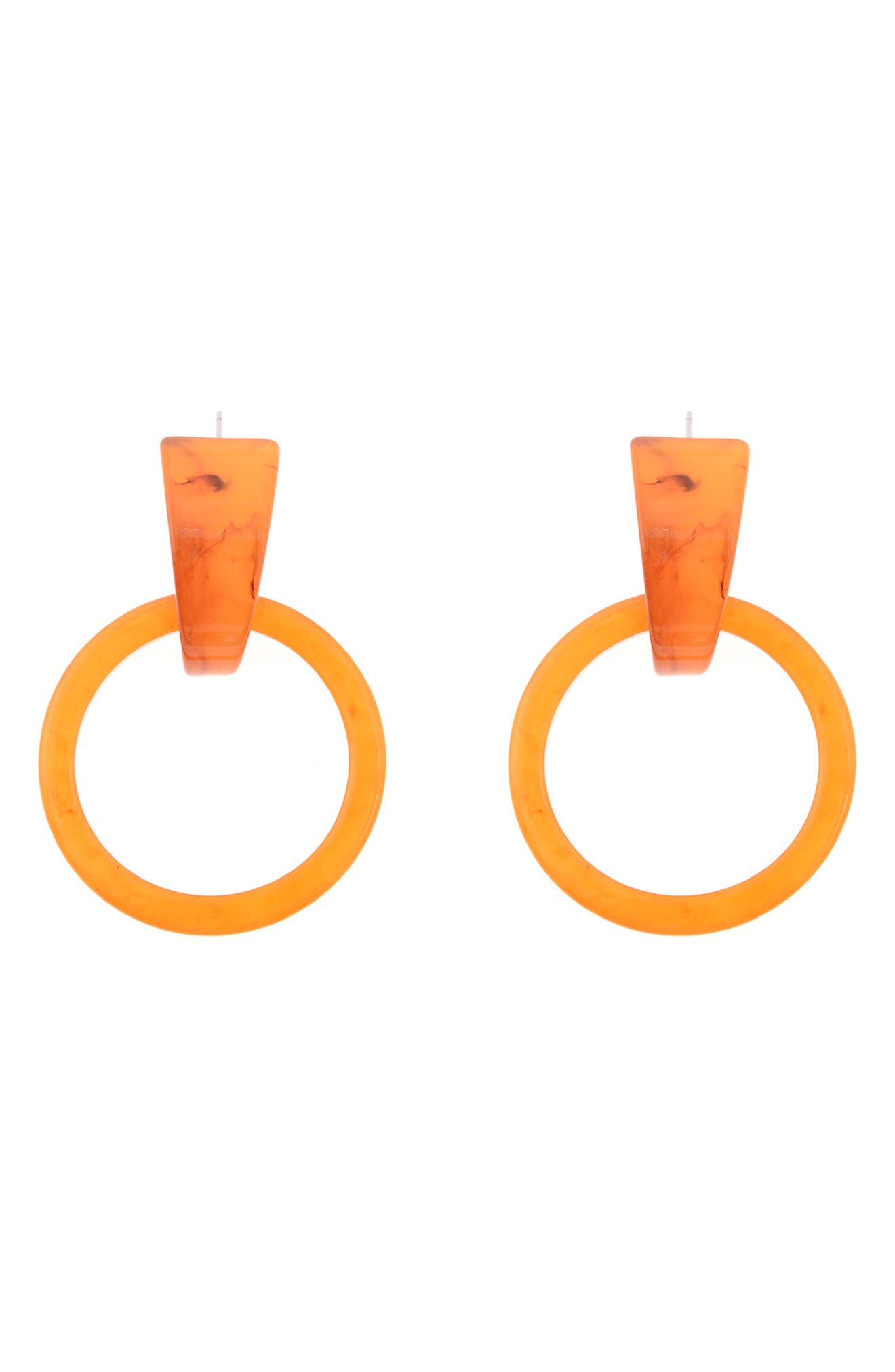 ZAXIE By Stefanie Taylor Orange Doorknocker Drop Earrings