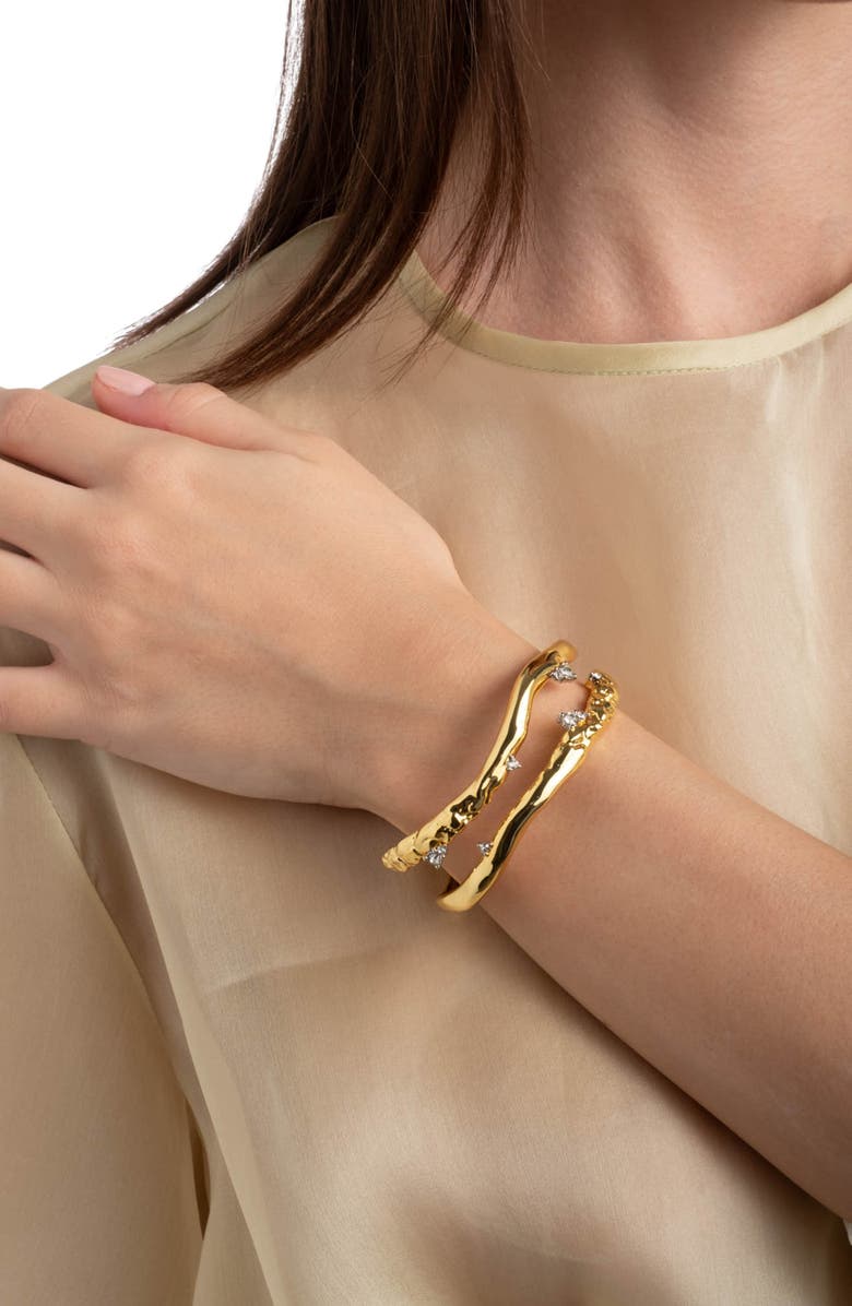 Alexis Bittar Brut Crystal Thorned Open Cuff Bracelet, Alternate, color, 