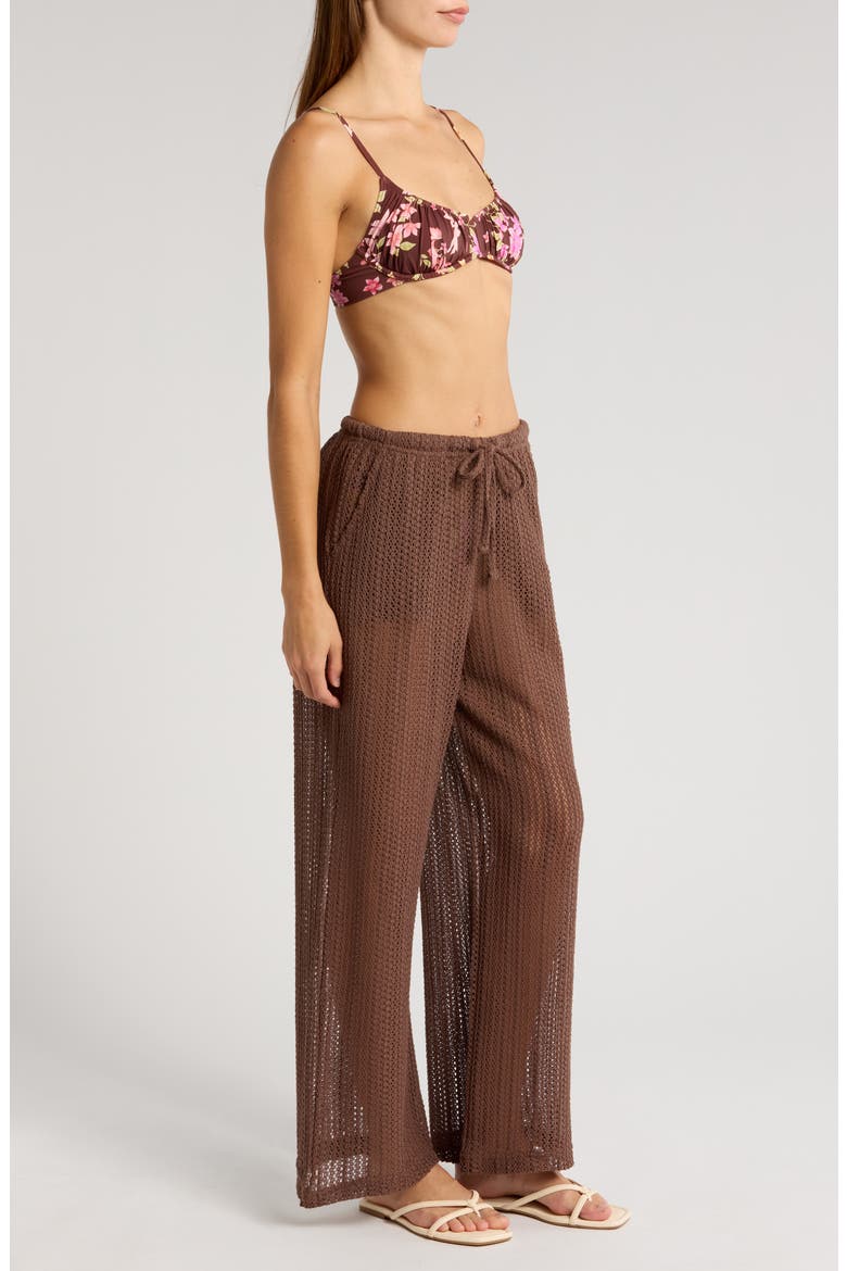 Beach City Wide Leg Cover-Up Pants, Alternate, color, KONA