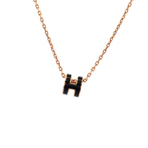 Pop H Pendant Chain Necklace Metal and Enamel Mini