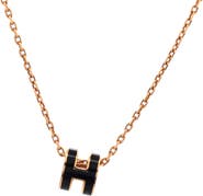 Pre-Owned Hermes Pop H Pendant Chain Necklace Metal and Enamel Mini
