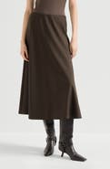 Brunello Cucinelli Comfort virgin wool and viscose twill flute skirt