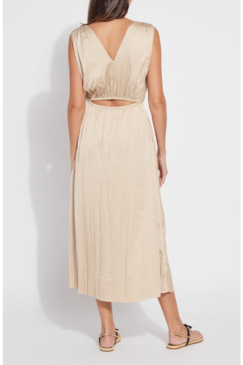 The Packable Pleated Satin Dress, Alternate, color, CHABLIS