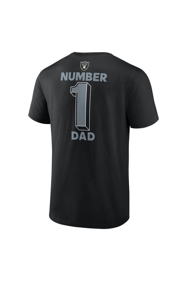 Men's Fanatics  Black Las Vegas Raiders Big & Tall Number One Dad T-Shirt, Alternate, color, Black