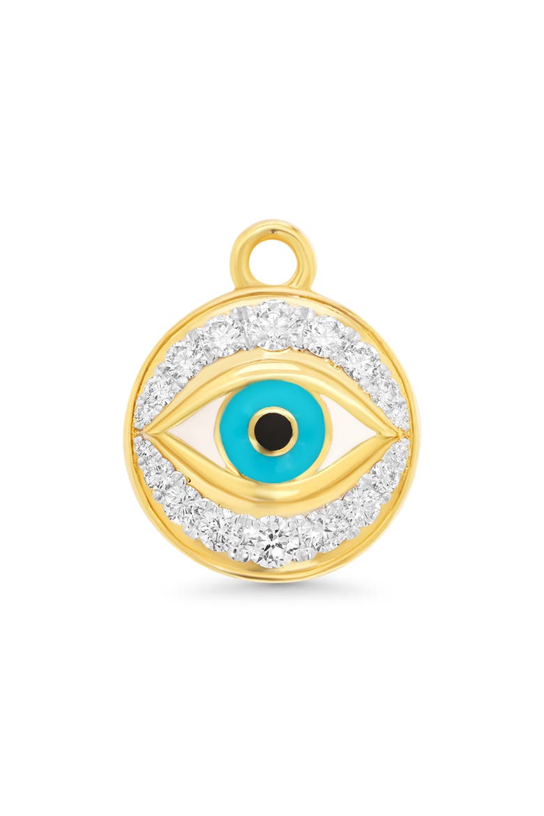 Diamond Evil Eye Charm, Main, color, YELLOW GOLD
