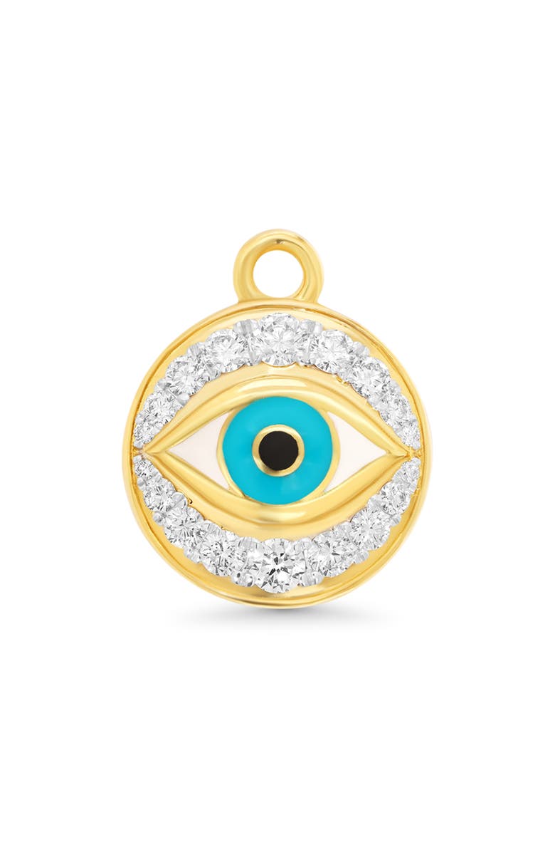 Sara Weinstock Diamond Evil Eye Charm, Main, color, Yellow Gold