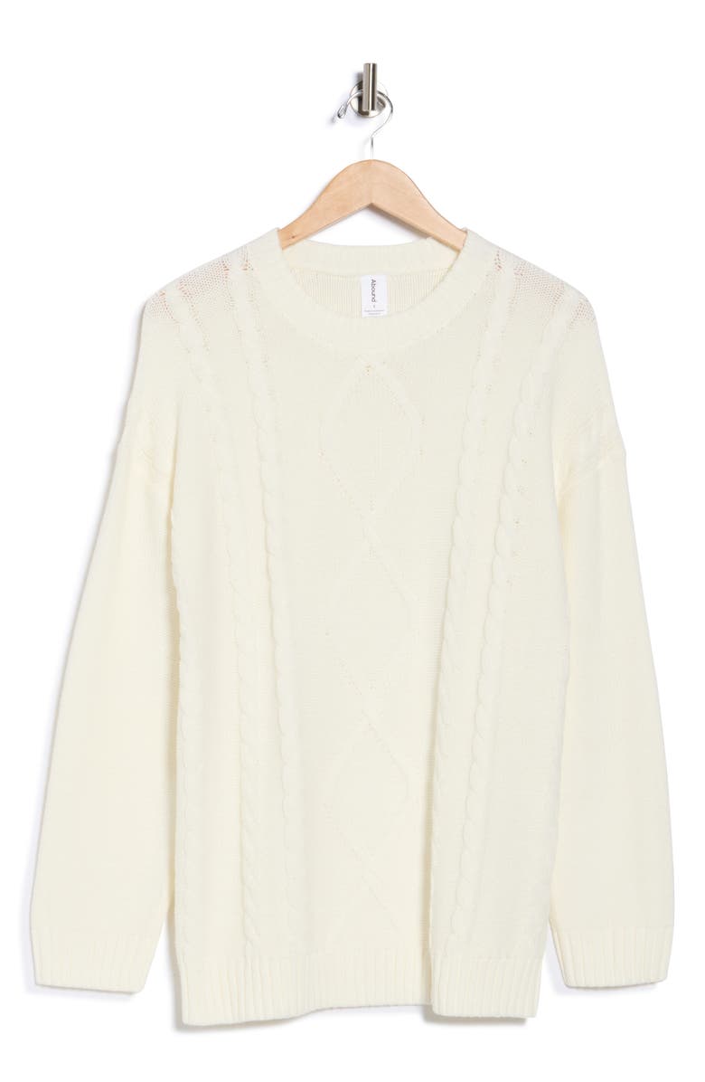 Abound Oversize Cable Stitch Sweater, Alternate, color, Ivory