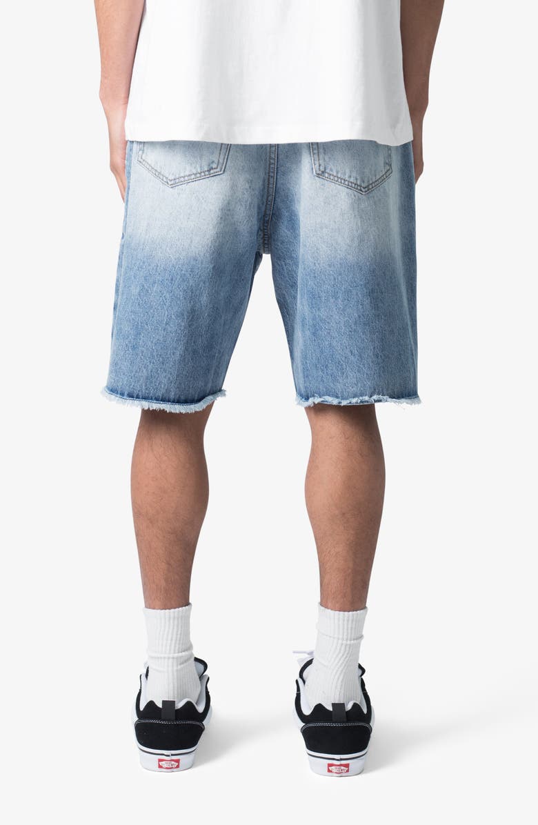 mnml Elongated Ripped Denim Shorts, Alternate, color, 
