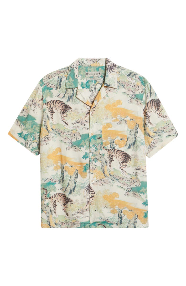 AllSaints Portland Camp Shirt, Alternate, color, Ecru White