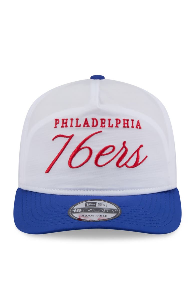 New Era Men's New Era White/Royal Philadelphia 76ers 2025 NBA Draft On-Stage Nylon 19TWENTY Adjustable Hat, Alternate, color,