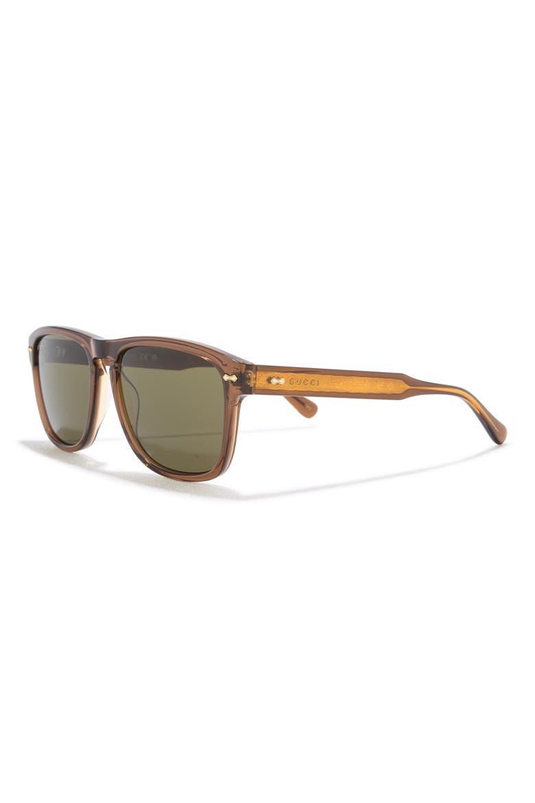 58mm Square Sunglasses, Alternate, color, BROWN GREEN
