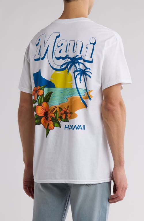 Philcos Maui Hawaii Graphic Print T-shirt In White