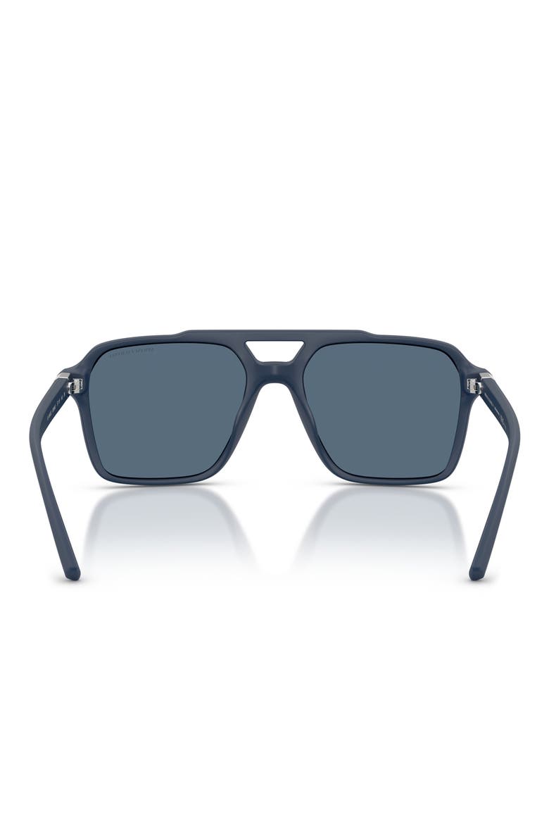 57mm Pilot Sunglasses, Alternate, color, MATTE BLUE / DARK BLUE
