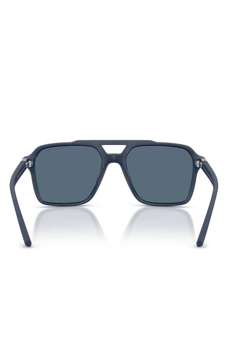 Armani Exchange 57mm Pilot Sunglasses, Alternate, color, Matte Blue / Dark Blue