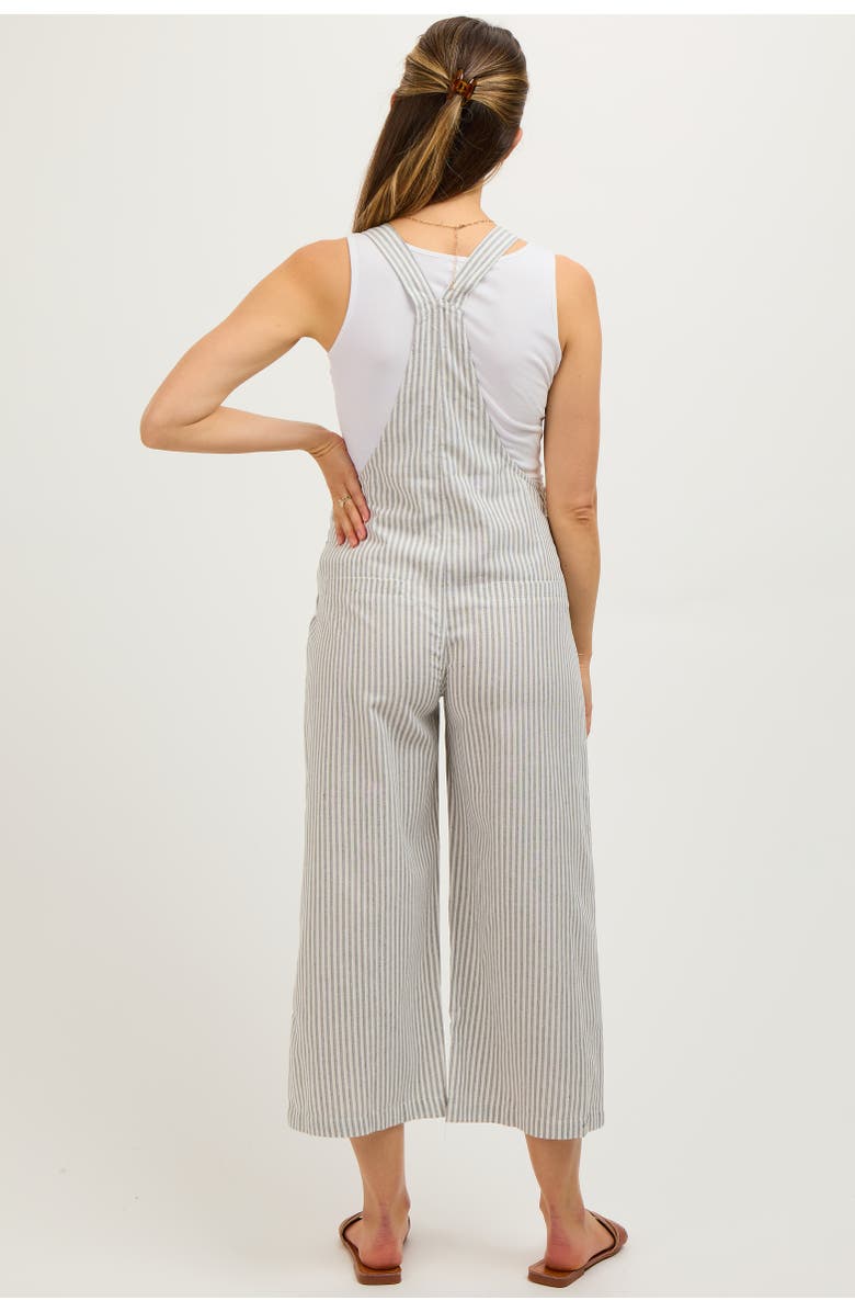 PinkBlush Striped Linen Overalls, Alternate, color, Grey