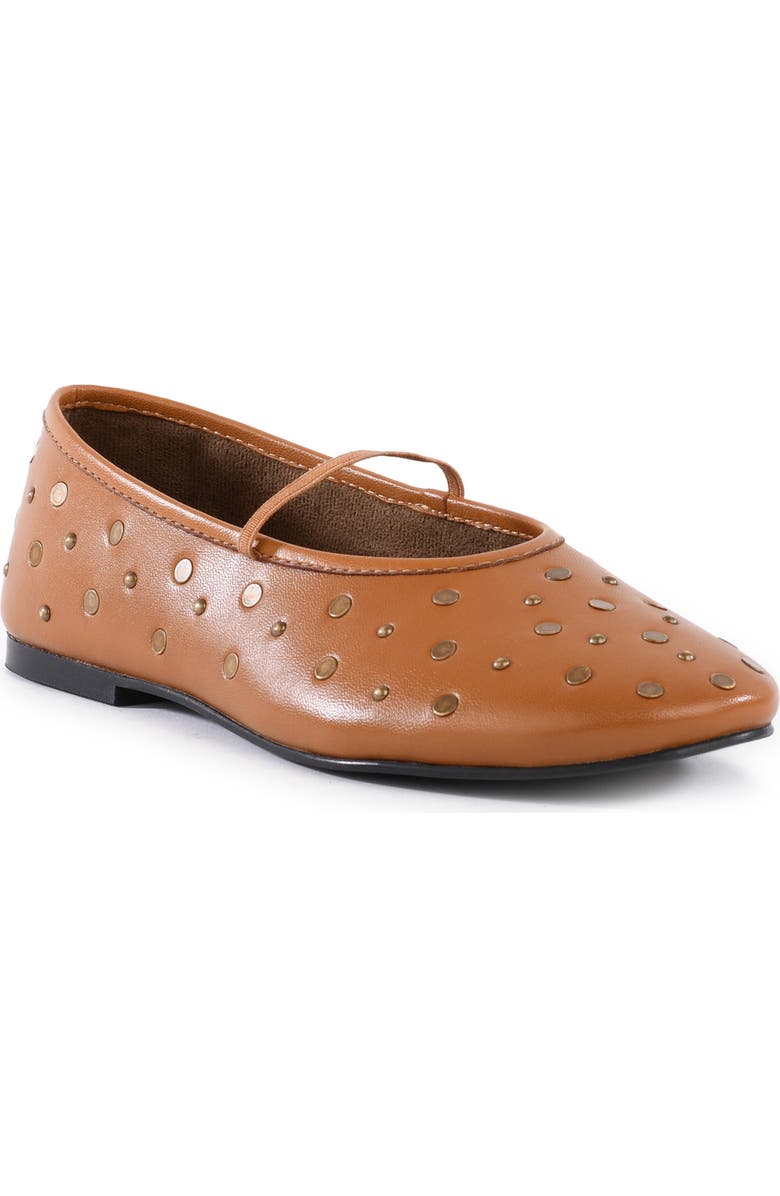 Seychelles Neon Moon Stud Mary Jane Flat, Main, color, Tan