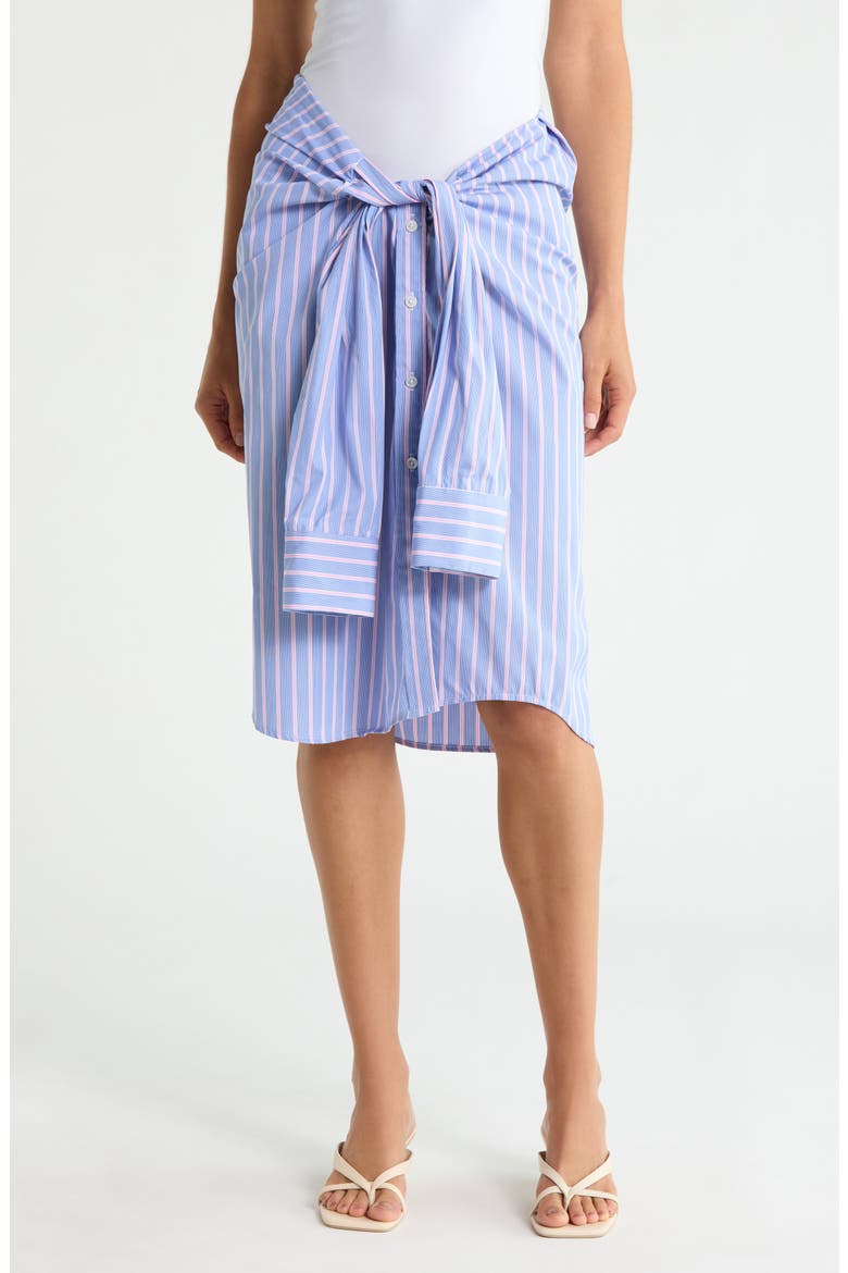Stripe Midi Wrap Skirt, Main, color, AMALFI STRIPE