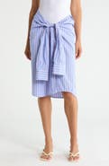CISSA Stripe Midi Wrap Skirt