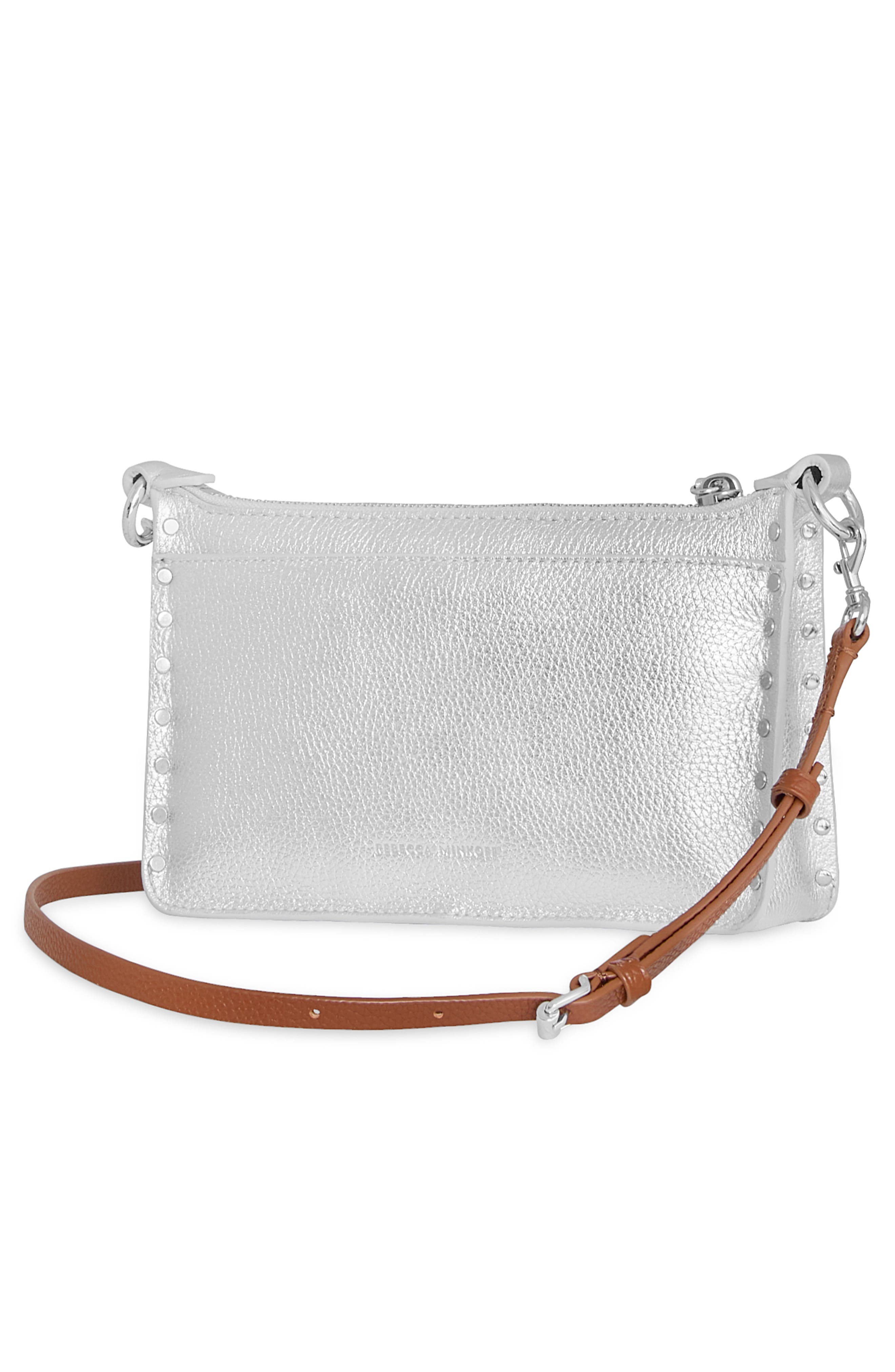 Rebecca Minkoff Mini Darren Leather Crosssbody Bag, Alternate, color, Silver/ Tawny