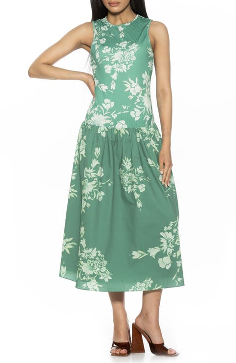 Lyle Drop Waist Midi Dress