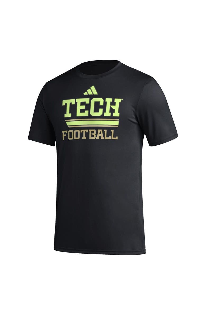 adidas Men's adidas Black Georgia Tech Yellow Jackets Sideline Strategy Glow Pregame T-Shirt, Alternate, color, Black