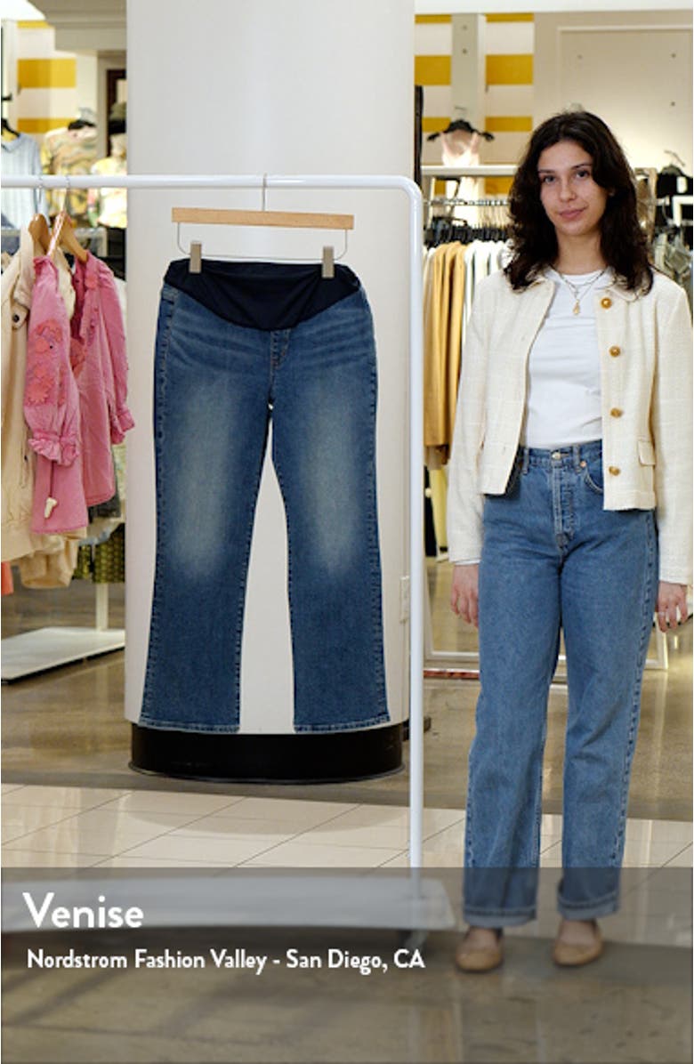 Over The Belly Kick Out Crop Maternity Jeans, sales video thumbnail