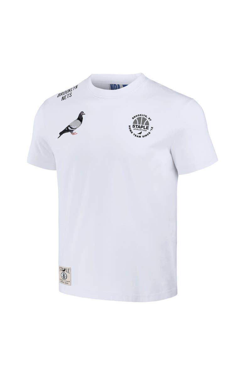 STAPLE Men's NBA x Staple Cream Brooklyn Nets Home Team T-Shirt, Alternate, color, 