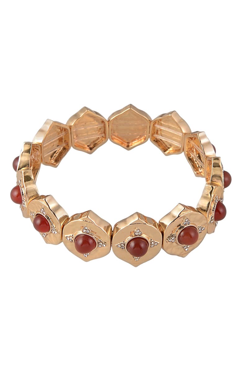 Rachel Roy Malachite Stretch Bracelet, Alternate, color, Brown