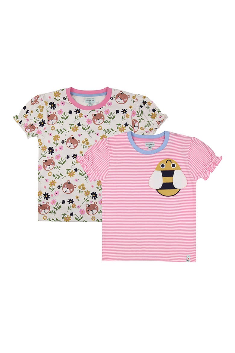 Organic Cotton Lilly And Sid And Stripe Print T-Shirts - 2 Pack, Main, color, Multi