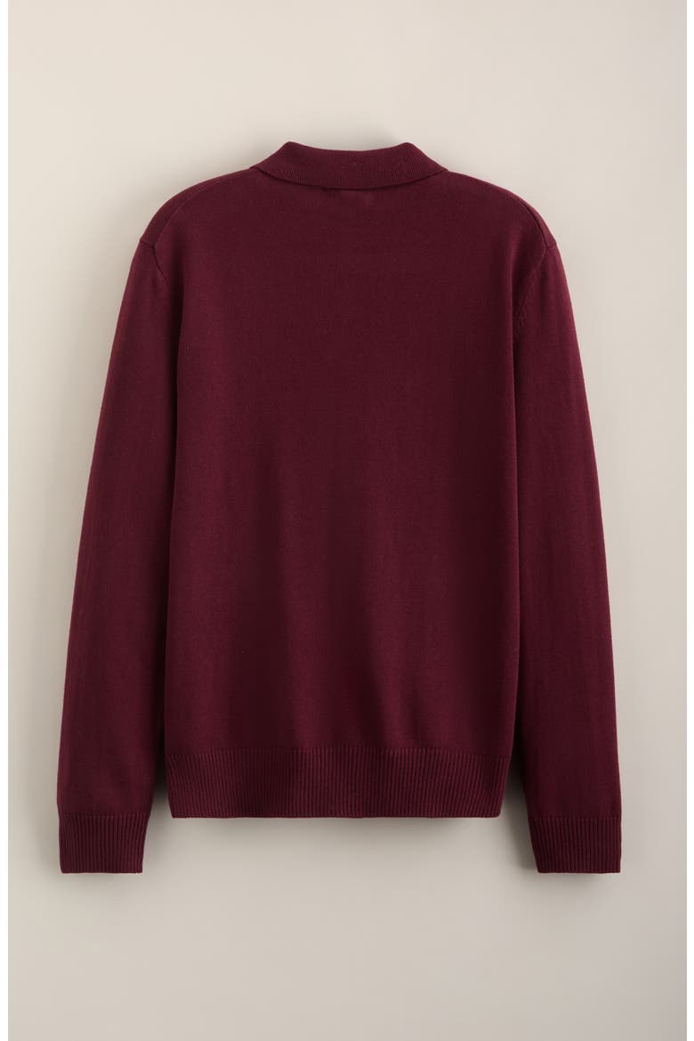 Kids' Cotton Polo Sweater, Alternate, color, BURGUNDY FIG