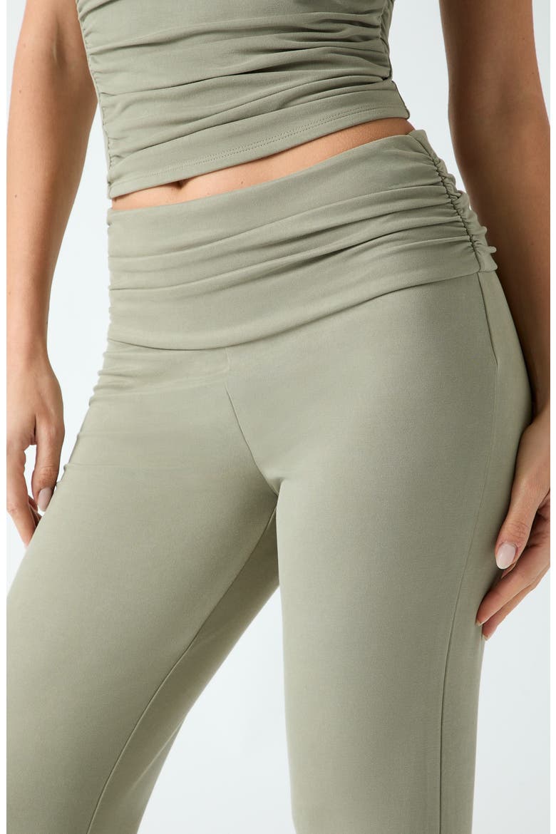 Iliana Ruched Waist Pants, Alternate, color, GREEN