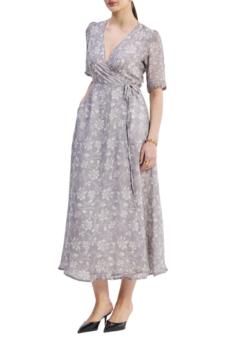 Reistor Maxi Wrap Floral dress in Vintage Vines, Main, color, Vintage Vines