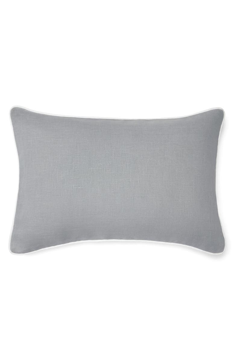 SFERRA Manarola Reversible Slub Linen Decorative Pillow, Main, color, Silver/ White