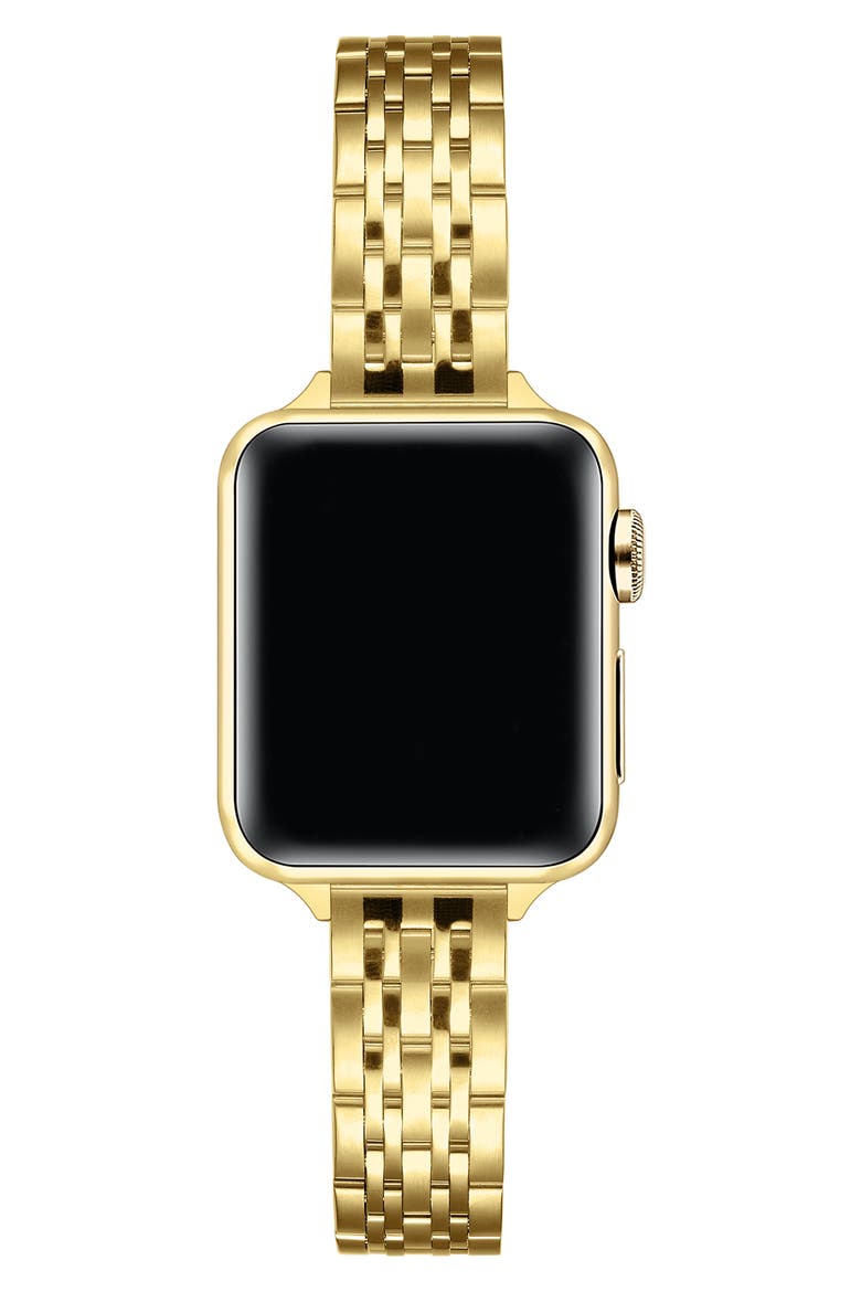 Rainey Skinny Stainless Steel Apple Watch® Watchband, Alternate, color, GOLD