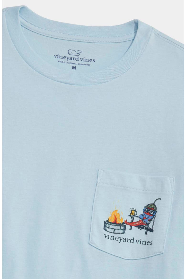 Chilly Peppers Long Sleeve Cotton Graphic Pocket T-Shirt, Alternate, color, PALE SKY