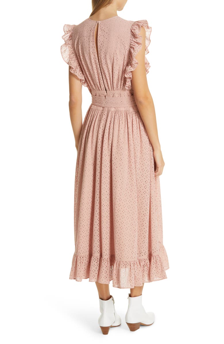 Robert Rodriguez Ruffle Eyelet Dress, Alternate, color, 